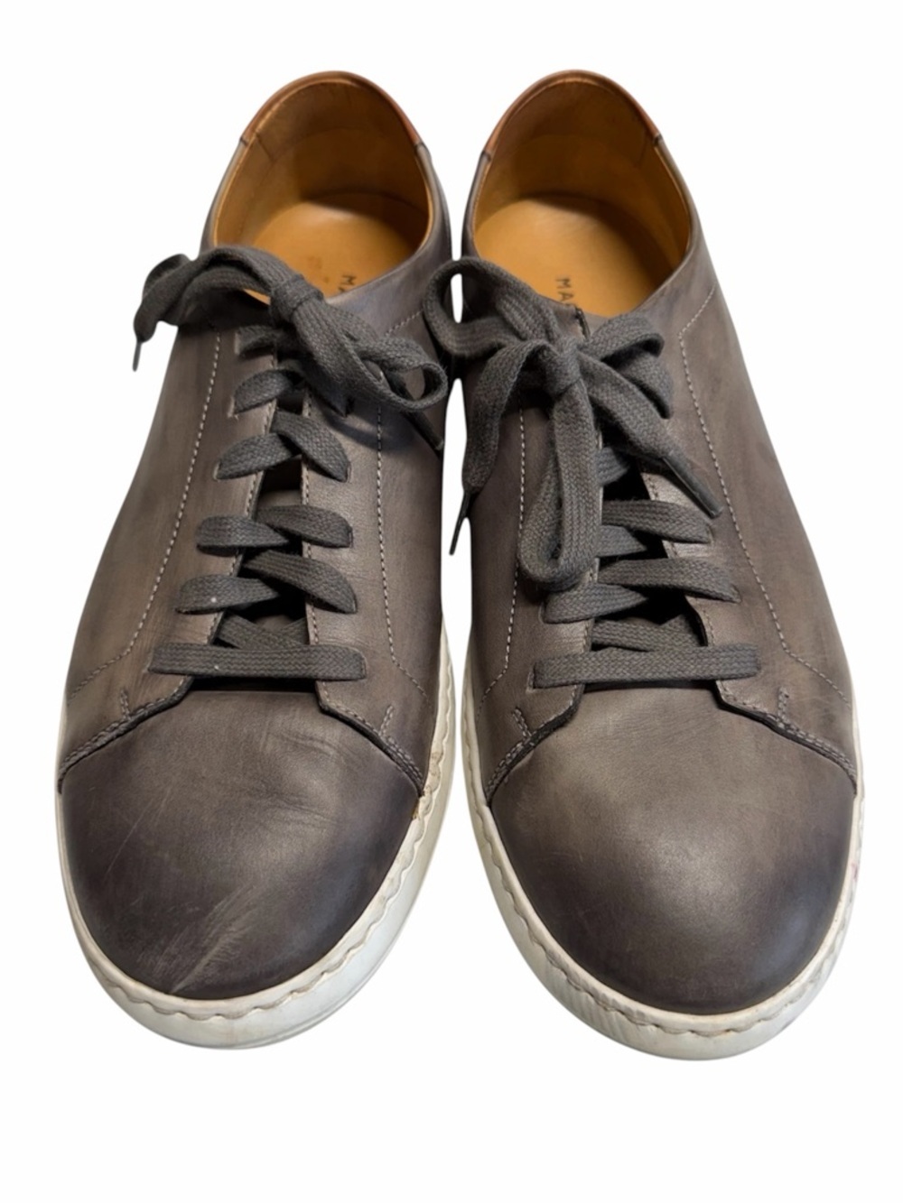 Magnanni Bartolo Luxury Lace Up Sneakers Men’s 10.5 Gray Casual Preppy Spain